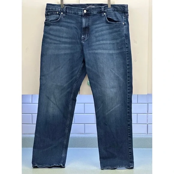Calvin Klein Jeans CKJ 035 Straight Leg Dark Wash Denim Mens 40x30 Blue - Picture 2 of 8